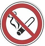 Schild Rauchen verboten 20 cm Ø Alu gemäß ASR A1.3/BGV A8 (Rauchverbot, Verbotsschild, Hinweisschild) wetterfest