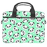 Laptop-Tasche mit süßem Panda-Gesicht, Leinen-Muster, Aktentasche für Laptops mit einer Bildschirmdiagonale von 13,4-14,5 Zoll