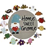 GNOME-Türhänger, austauschbares GNOME-Willkommensschild für alle Jahreszeiten Schublade Schreibtisch (Multicolor, One Size)