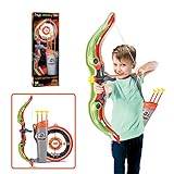 Bulokeliner Pfeil und Bogen Kinder Set, Outdoor Archery Set Schießen Spielzeug mit Saugnapfpfeilen Leuchtbogen und Zielscheibe, für Kinder ab 3 Jahren