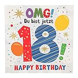 Depesche 3868.029 Glückwunsch-Karte zum 18. Geburtstag, ansprechende Geburtstagskarte mit Musik und passendem Spruch, mit Innentext und Umschlag, 17 x 16,5 cm