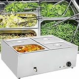 Professionelles Edelstahlbuffet, 1500 W, Kommerzieller Lebensmittelheizungsbuffetserver Mit Temperatur Und Deckel, Für Partys, Catering, Restaurants ~/////////