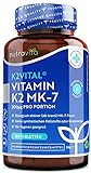Vitamin K2 MK-7 200mcg - 180 vegane Mikrotabletten - Höchster All Trans Gehalt von 99,7% - MK7 - Menaquinon-7 (K2 Vital®️) - Natürlich fermentiert - Hochdosiert - keine synthetischen Bindemittel