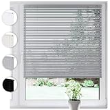 SONELLO Aluminium Jalousie 140cm x 100cm Silber Alu Jalousie Klemmfix ohne Bohren Sichtschutz Blendschutz Lichtschutz Sonnenschutz für Fenster und Tü