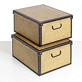 KANGURU Aufbewahrungsboxen aus Karton, Geschenkboxen aus pappe mit deckel 40x50x25cm BROWN 2 STÜCK TAPIRUS GROSS