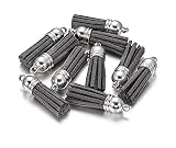 MSCFTFB Mini-Quasten, Kunstwildleder, Mala-Quasten-Set für Ohrringe, Halsketten, Schmuckherstellung, Girlande, Schlüsselanhänger, Traumfänger, Charms, DIY-Handwerk, 100 Stück (dunkelgrau)