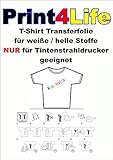 P4L - 15 Blatt A4 T-Shirt Folie Transferfolie Textilfolie Transferpapier klar/transparent