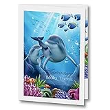Stammbuchshop Zeugnismappe mit Name Unterschriftenmappe personalisiert Delfin Family A4 Schule Delfinmappe Meer