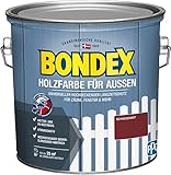 Bondex Holzfarbe für Außen, 2,5 L, Schwedenrot, für ca. 25 m², Wetter- & UV-beständig, atmungsaktiv, seideng