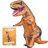 Aufblasbare Verkleidung XXL T-Rex | Dinosaurier Kostüm | Premium Qualität | Erwachsenengröße | Polyester | Angenehm zu tragen | Strapazierfähig | Inkl. Aufblassystem | OriginalCup®