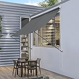 pro.tec Markise 'Malaga' 350 x 120 cm Grau Witterungsbeständig Sonnenschutz Beschattung Terrasse G