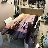 Brücken-Landschafts-Tischdecke im europäischen Stil, wasserdicht und ölbeständig, leicht zu reinigende Tischmatte, beliebte kreative Picknickmatte, A17, 140 x 160 cm