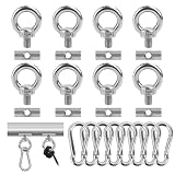 CHENGCKJ 8 Stück Stopper für Kederschiene 6mm, 304 Edelstahl Kederstopper mit 8 Karabiner kederschiene Zubehör, Markisenhaken Kederleiste für Caravan, Wohnmobil, Wohnwagen, Campervan, B