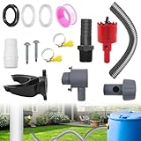 Regenwassersammler, Regentonnen Verbinder Set, Wassersammler für Fallrohr 70-110mm, 100cm Verbindungsschlauch, Regenwassersammler Fallrohr Set, Regensammler für Regentonne Wassertanks Z