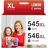 Lemero 545XL 546XL Patronen Kompatibel für Canon Druckerpatronen 545 546 XL Multipack PG-545 CL-546 für Canon Pixma MX495 TS3350 TS3150 TS3151 MG2555s MG2550s MG3050 MG3051 MG2950 TR4551