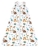 Chilsuessy Schlafsack Baby 2.5 Tog Winterschlafsack Babyschlafsack aus reine Baumwolle Winter Schlafanzug ohne Ärmel 70-130cm für Neugeborene und Kinder, Dschungel Tiere, 130cm/Baby Höhe 120-140cm