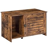HOOBRO Katzenklo Schrank mit Lamellentür, Katzenschrank Katzenhaus, Katzenschrank für Katzentoilette, Innenraum große Katzenstreu-Aufbewahrungsbox, ‎80 x 45 x 46 cm, Vintagebraun EBF07MW01