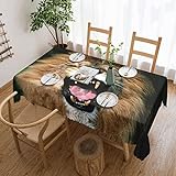 ASEELO Roaring Lion Rechteckige Tischdecke, abwischbare Tischdecke, wasserdicht, für den Außenbereich, Esszimmer, Partys, Garten, 137 x 183 cm