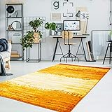 carpet city Teppich Flachflor Moda mit Modernen Design, Meliert, Gestreift, Abstrakt in Orange, Gelb, Rot, Weiß Größe 80/150 cm