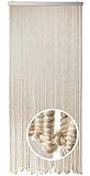 Kobolo Seilvorhang Türvorhang MARITIM 54 Stränge Dekovorhang - 90 x185/195 cm - Beige - Zimmertüren - Balkon T