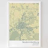 Mapdify Neubrandenburg Stadtposter, dein Lieblingsort als Wandposter, Karte deiner Stadt, City Poster