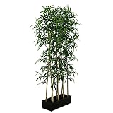 Raumtrenner Blätter Raumteiler aus künstlichem Bambus Sichtschutz Naturstämme Höhe ca.150 cm