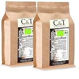 C&T Bio Espresso Crema | Cafe 2 x 1000 g ganze Bohnen Gastro-Sparpack im Kraftpapierbeutel Kaffee für Siebträger, Vollautomaten, Espressokocher