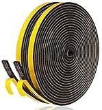 Dichtungsband Selbstklebend Fensterdichtung 6mm(B) x 3mm(D)/20m(L) Fenster Türdichtung Dichtung Schaumstoff Klebeband, Gummi-Dichtungsstreifen Schalldämmung Kollision Siegel Schw