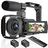 4K Videokamera,Video Camcorder mit 48 Megapixeln IR Night Vision Digital, Vlogging-Kamera mit 3,0-Zoll-LCD-Touchscreen und 16-Fachem Zoom,WiFi-Funkübertragung