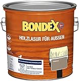 Bondex Holzlasur für Außen Treibholz 2,5 L für 32,5 m²| Hoher Wetter- und UV-Schutz | Natürliches Abwittern - kein Abplatzen | seidenmatt | Holzschutzlasur | Holzlasur