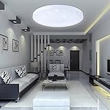 VINGO® 16W LED Deckenbeleuchtung rund Deckenlampe Starlight Effekt schön Wohnraum Wohnzimmer Lampe Weiß