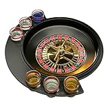 HIUHIU Russisches Partyspiel Roulette Weinspiel mit 6 Tassen, tragbares Brettspiel für 2-3 Personen, Roulettespiel für Erwachsene