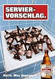ASTRA Bier Werbung/Reklame Plakat DIN A1 59,4 x 84,1cm Serviervorschlag, kultiges Poster aus St. Pauli
