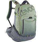 EVOC TRAIL PRO 26l Protektor Rucksack für Fahrradtouren, Backpack (LITESHIELD PLUS Rückenprotektor, leichter Fahrradrucksack, breite Hüftflossen, 3l Trinkblasenfach, Größe: L/XL), Olive/Carbon Grau