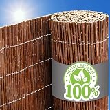 urfence Deine Oase: 110x500 Balkon Sichtschutz Gartenzaun Weidenzaun - Balkonverkleidung Wetterfest - Sichtschutzmatte Weide Sonnenschutz Sichtschutzzaun Garten Terrasse Weidenmatte Rollzaun H