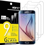 NEW'C 3 Stück, Panzer Schutz Glas für Samsung Galaxy S6, Frei von Kratzern, 9H Härte, HD Displayschutzfolie, 0.33mm Ultra-klar, Ultrabeständig