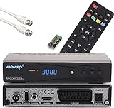 ANKARO DCR 3000 Plus Kabelreceiver für Kabelfernsehen mit PVR Aufnahmefunktion, AAC-LC & Timeshift, digital TV Receiver, 1080p Full HD – HDTV, DVB-C, HDMI, SCART, Cable, USB + Anschlusskabel weiß