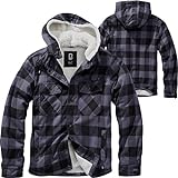 Brandit Lumberjacket Hooded, Black/Grey, Größe 3XL