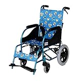 Kinderrollstühle Tragbarer Rollstuhl Aluminiumlegierungsrollstuhl Zusammenklappbarer Manueller Rollstuhl Reiseroller, Tragfähigkeit 80 Kg (Color : Blue, Size : 57 * 82.5 * 96cm)