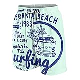 Herren Beiläufig Boardshorts,California Surf Print für T-Shirt oder Bekleidung,Schnelltrocknend Badehose Strandkleidung Sportbekleidung mit Mesh-Futter