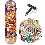 Komplettes Skateboard Tony Hawk PROFESSIONAL Serie Anfänger 7,5 Zoll + Mehrzweck-Tool + 50 glänzende Sticker (Tiger 7,5 - Tool - 50 Sticks, 7,5)