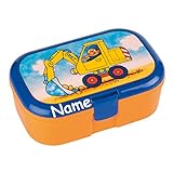 Lunchbox * Bagger Plus Wunschname * für Kinder von Lutz Mauder // Baustelle Brotdose mit Namensdruck // Perfekt für Jungen // Vesperdose Brotzeitbox Brotzeit (mit Namen)