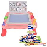 Zeichenbrett, Bautisch löschbar für Lerntisch für Aktivität und Basteltisch für Bauziegeltisch für Wasser- und Sandspieltisch(Ocean-Modelle (669-25A) rosa)