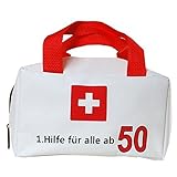 1. Hilfe Tasche Geburtstag Party Polyester Weiss/Rot (Tasche 1.Hilfe für alle ab 50')