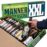 KALEA Männerhandtasche XXL, Bierset als Biergeschenk mit 12 x 0,33l Bierspezialitäten, Bier Tasting zu Hause für alle Fans von verschiedenen Biersorten