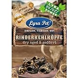 Lyra Pet® 1 kg Rinderkehlköpfe Dry Aged & gedörrt Hundesnack vom Rind hart Hund