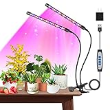 Garpsen Pflanzenlampe Led, Vollspektrum Pflanzenlampe für Zimmerpflanzen, 40 LEDs Pflanzenlicht mit Auto ON & Off Timer 6/12/16H, 5 Helligkeitsstufen(460nm/660nm/3000K)