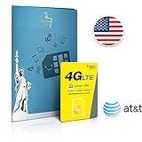Prepaid Sim-Karte USA AT&T Netz - 5GB 4G LTE - Unbegrenzte internationale Anrufe und Sms - 30 Tage