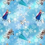 Jersey Stoffe Disney Frozen Anna, Olaf, Sven und Elsa 0,50m x VB