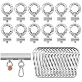 POFIBO 12 Stück Stopper für Kederschiene, 6 mm Kederstopper mit 12 Stück Karabiner, Edelstahl Kederstopper Camping Blockierungskit für Kederschiene Caravan Wohnmob